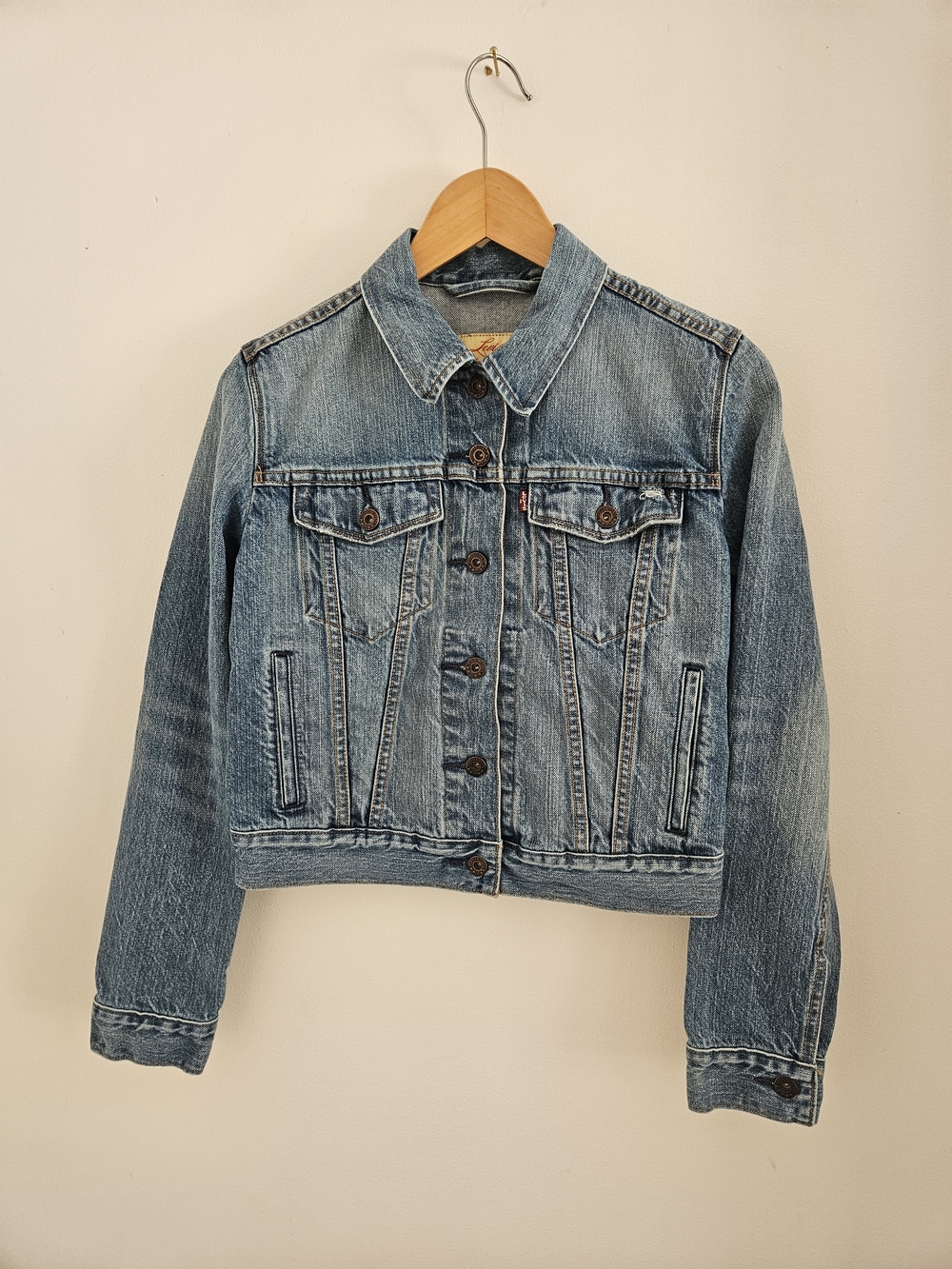 Levis Denim Jacket Womens Small Classic Blue Jean